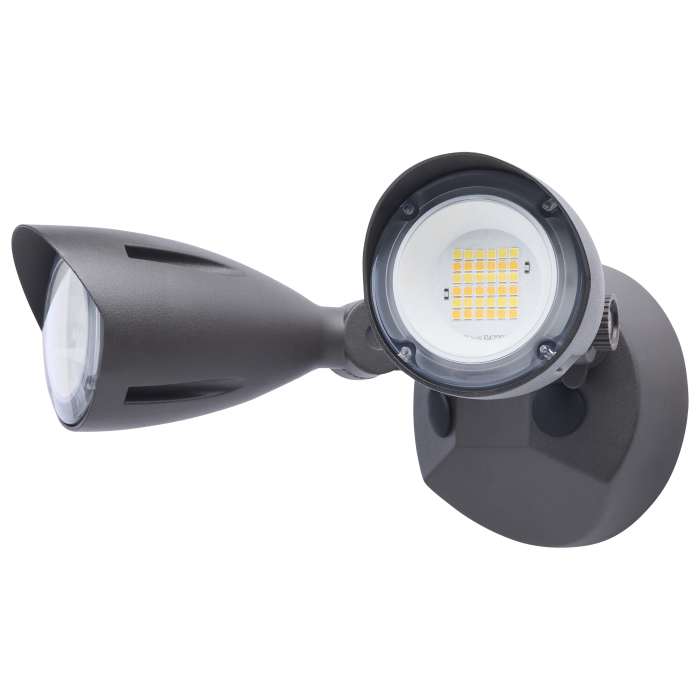 Satco 65-1412 20 Watt LED Dual Head Security Flood Light 80 CRI 3000K/4000K/5000K CCT Bronze Finish Wet Location Rated