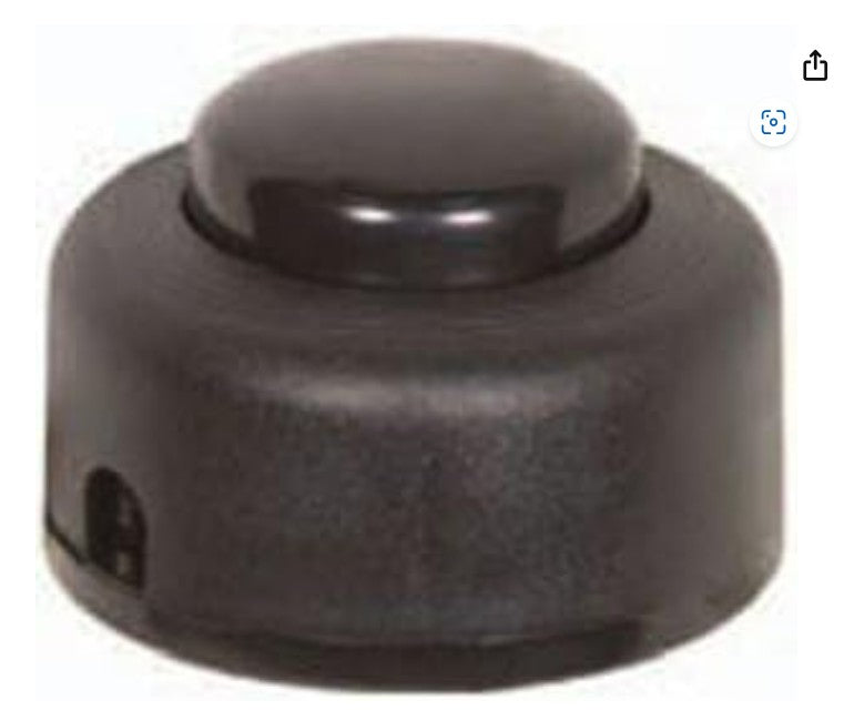 Satco 80-1229 Step-On-Button On/Off Push Switch 2A-125V, 1A-125V, 1A-250V Rating Black Finish (Terminal) Length No Wire 1-1/4" x 2"
