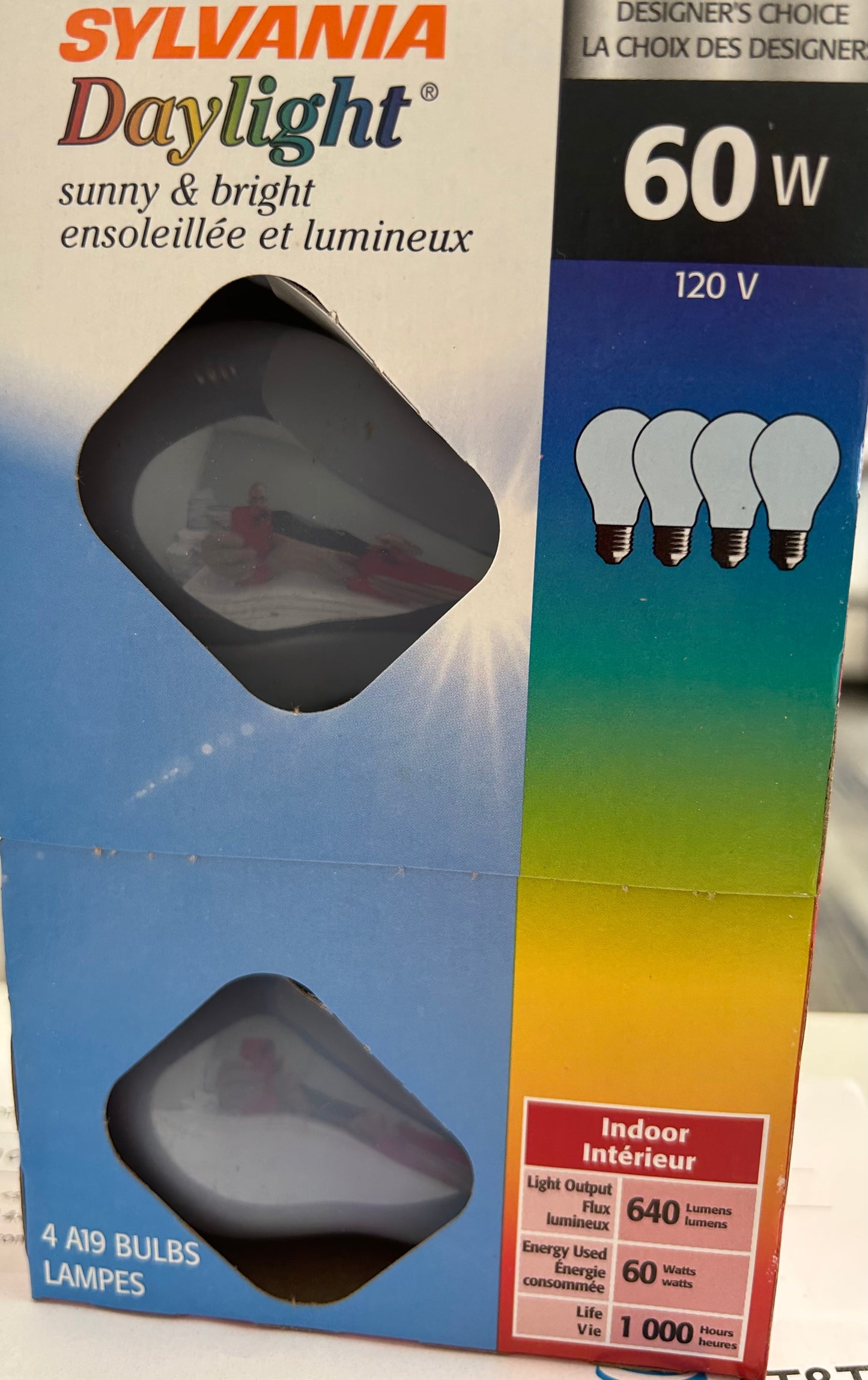 Sylvania 11509 60A19/DAYLIGHT/4PK 60W A19 Incandescent Daylight FOUR Pack 640 Lumen
