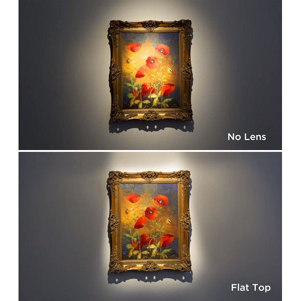 Before and after artwork comparison using Soraa SNAP 4 inch Flat Top lens