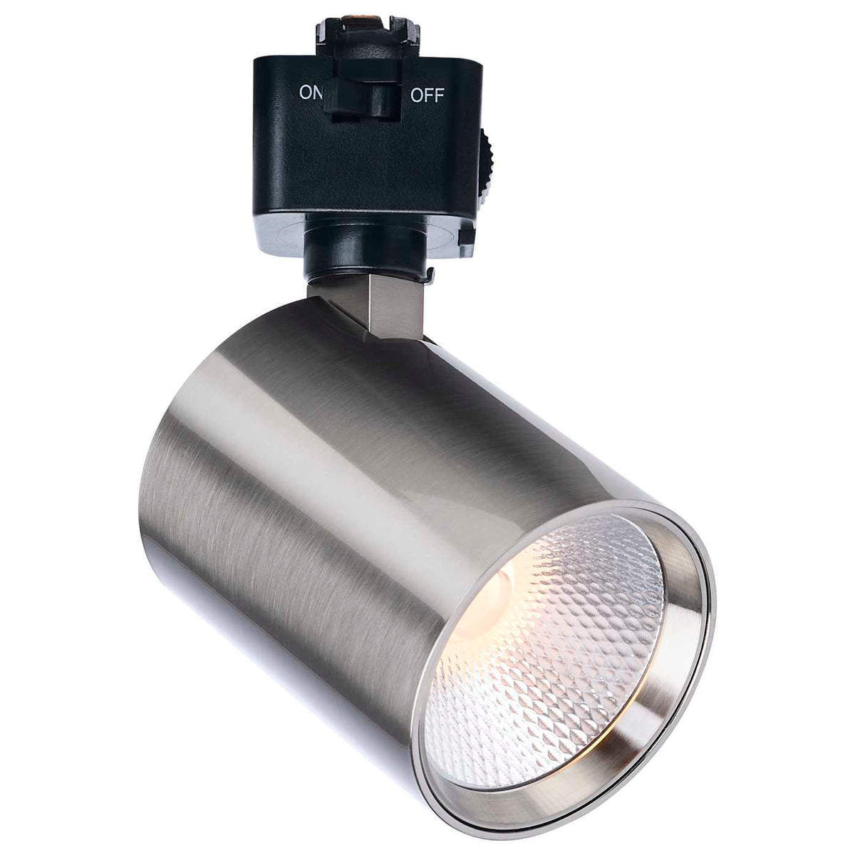 Satco JH5066 8 Watt LED Track Head 2700K/3000K/3500K/4000K/5000K CCT Selectable Dim to Warm J Style 48 Degree Beam Angle 120 Volt Brushed Nickel Round