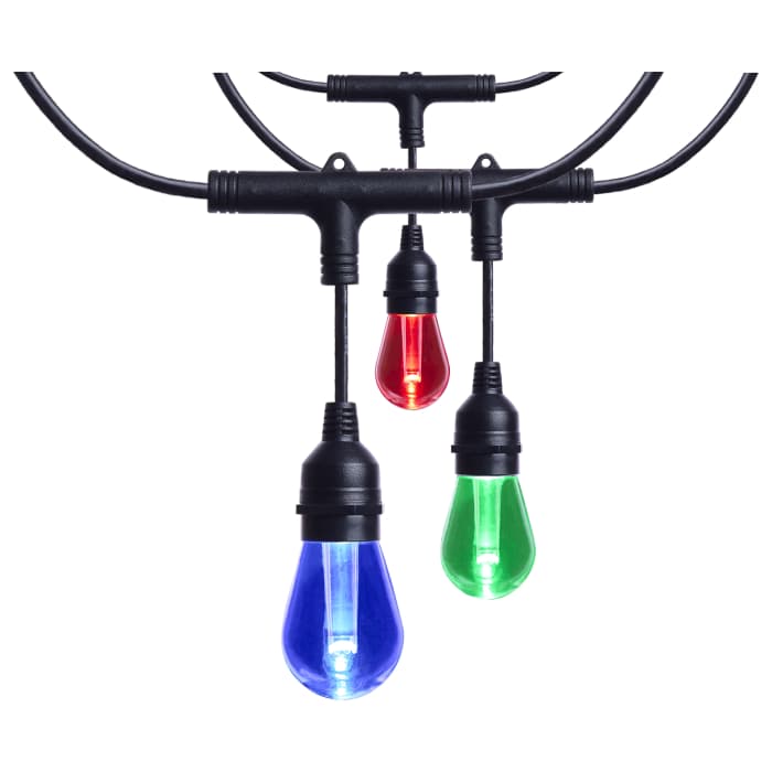 Satco S11190 24FT/LED/SL/S14/SF/RGBTW/120V Starfish 24 Foot LED String Light 12-S14 Lamps IOT RGBTW Black 120 Volt
