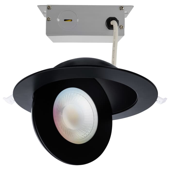 Satco S11296R1 15WLED/GBL/6/RGBTW/BL Starfish 15 Watt LED Gimbal Downlight 6 Inch 2700K-5000K RGB Tunable White Remote Driver Black Finish 120-277