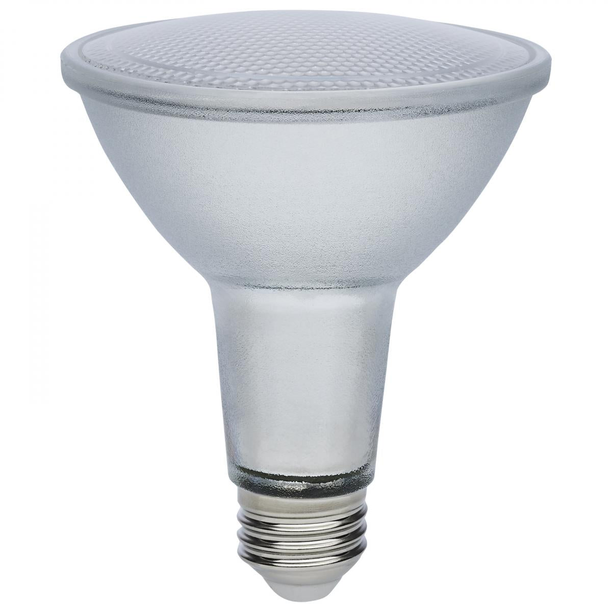 Satco S11497 12 Watt Econo LED PAR30LN 3000K 35 Degree Beam Angle Medium Base 120-277 Volt Silver Finish