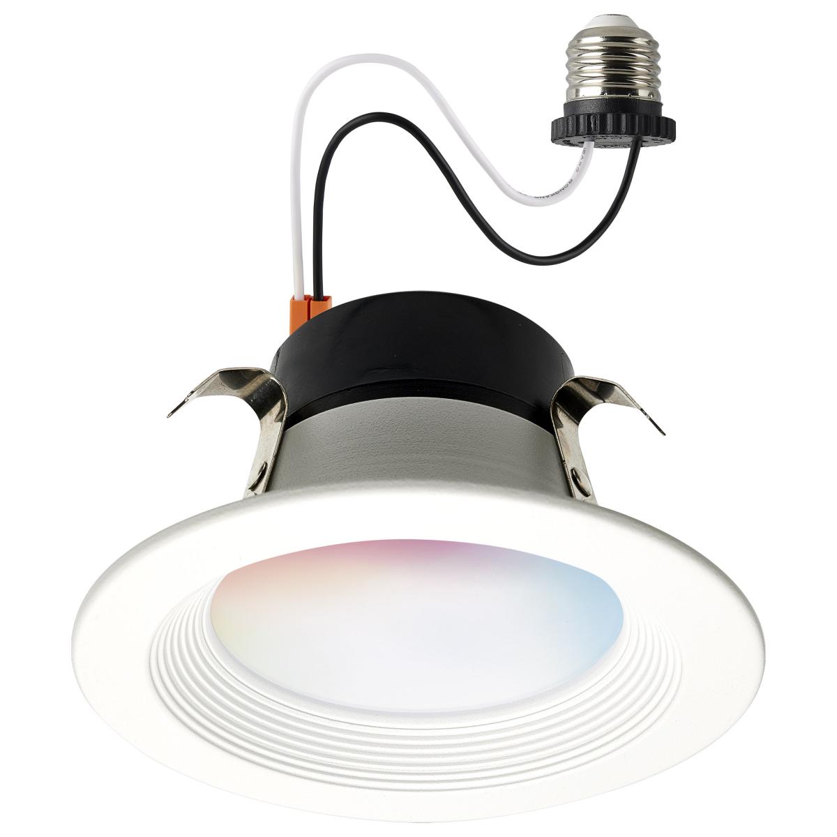 Satco S11568 10.5 Watt LED Retrofit Downlight 4 Inch Round Starfish IOT RGB & Tunable White 120 Volt 90 CRI White Finish