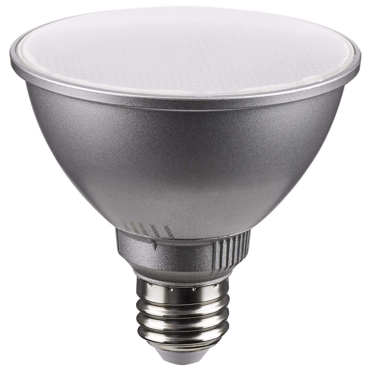 Satco S11582 11 Watt PAR30SN LED Medium Base Silver Finish CCT Selectable 120 Volt 25 Degree Beam Angle