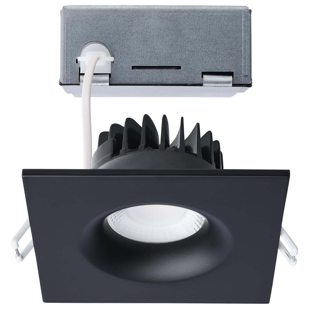 Satco S11634R1 10W/DW/DNL3/CCT/SQ/RD/BK 10 Watt LED Direct Wire Downlight; Remote Driver; CCT Selectable; Dimmable; Square; Black Finish