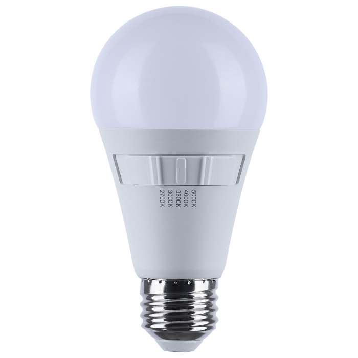 Satco S11773R1 14A19L/9CCT5/E26/PWHF 14 Watt A19 LED 27K/3K/35K/4K/5K CCT Selectable Medium Base White Finish 120 Volt