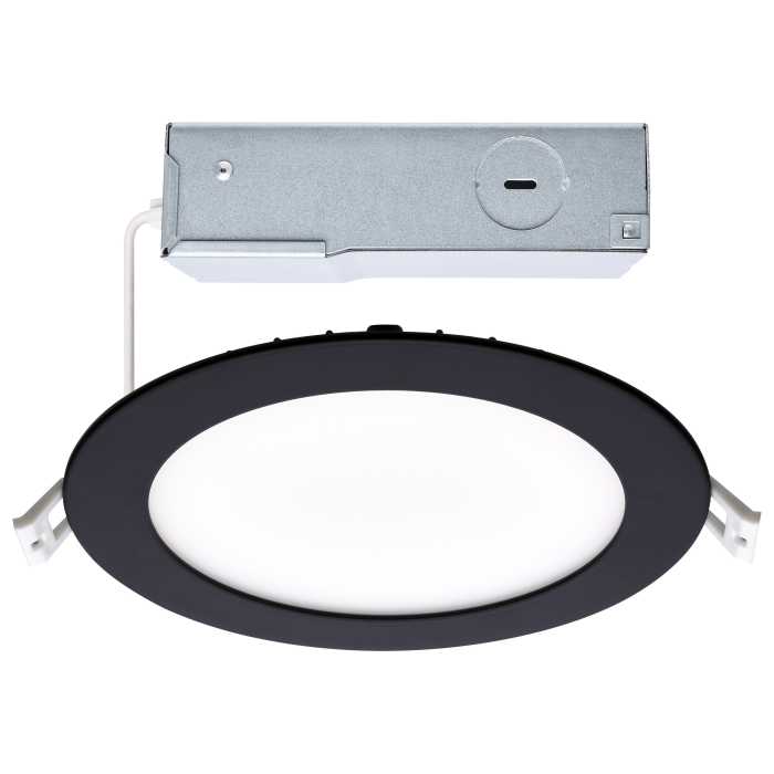 Satco S11875R1 12WLED/DW/6/CCT-SEL/RND/RD/BK 12 Watt LED Direct Wire Downlight 6-Inch CCT Selectable Round Remote Driver Black Finish