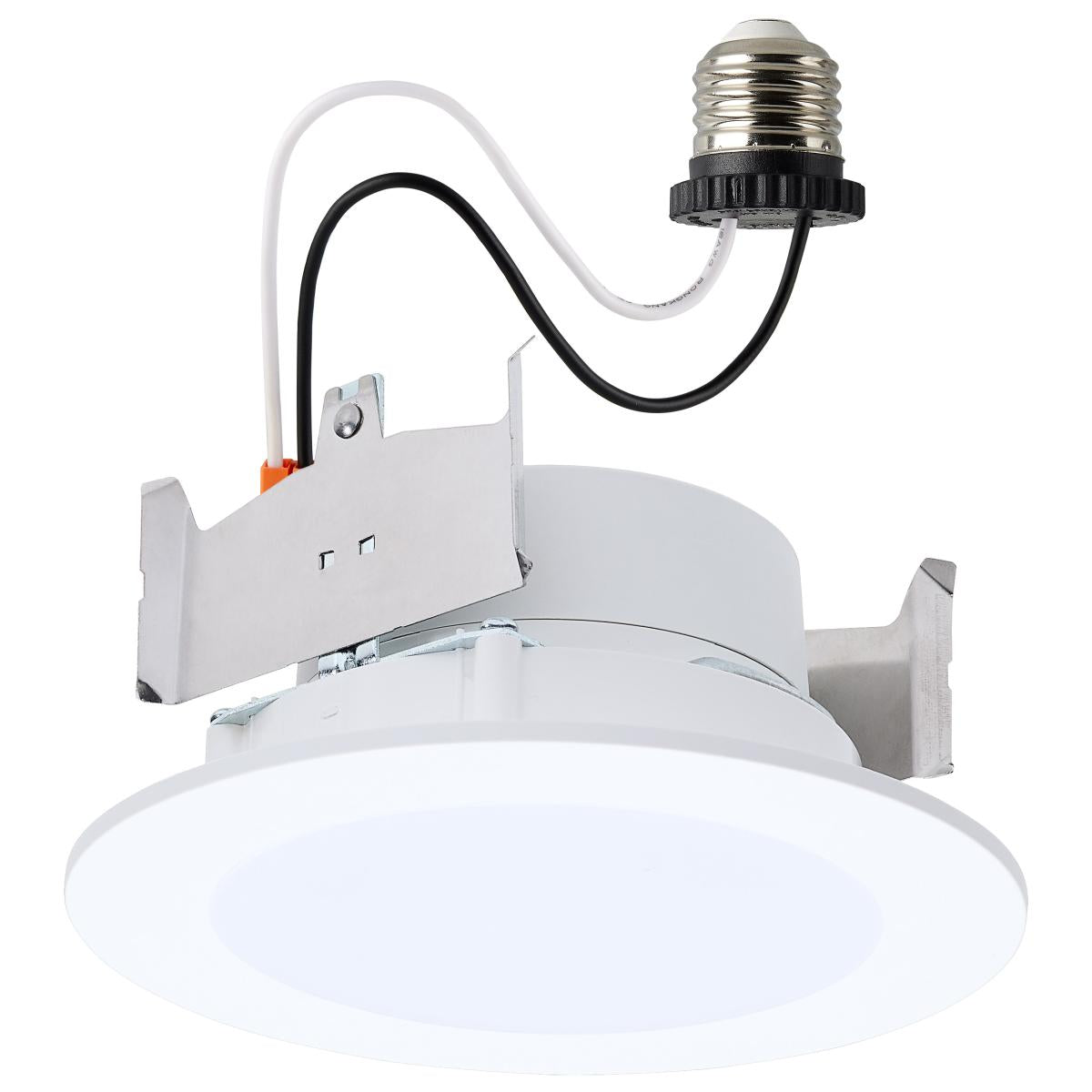 Satco S11894 9WLED/DLR/4/FS/WF/RND/WH 6.5/8/9.3 Watt LED Downlight Retrofit 27K/30K/35K/40K/50K 4 Inch Flat Wafer Round Matte White Finish