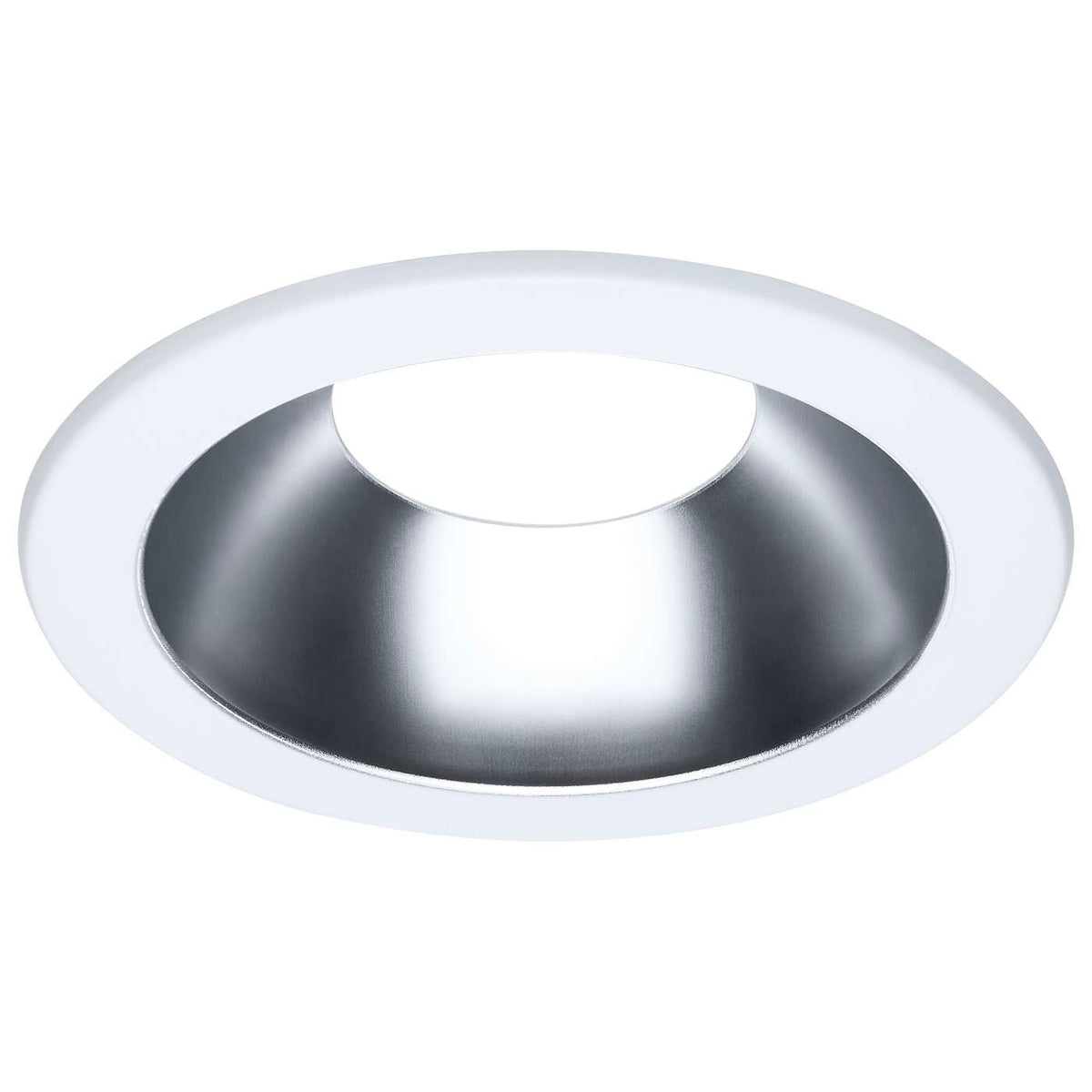 Satco S13525 Performer Series Commercial LED Downlight Trim 6 Inch Round Matte Clear/White Finish Compatible with Performer Series S13511