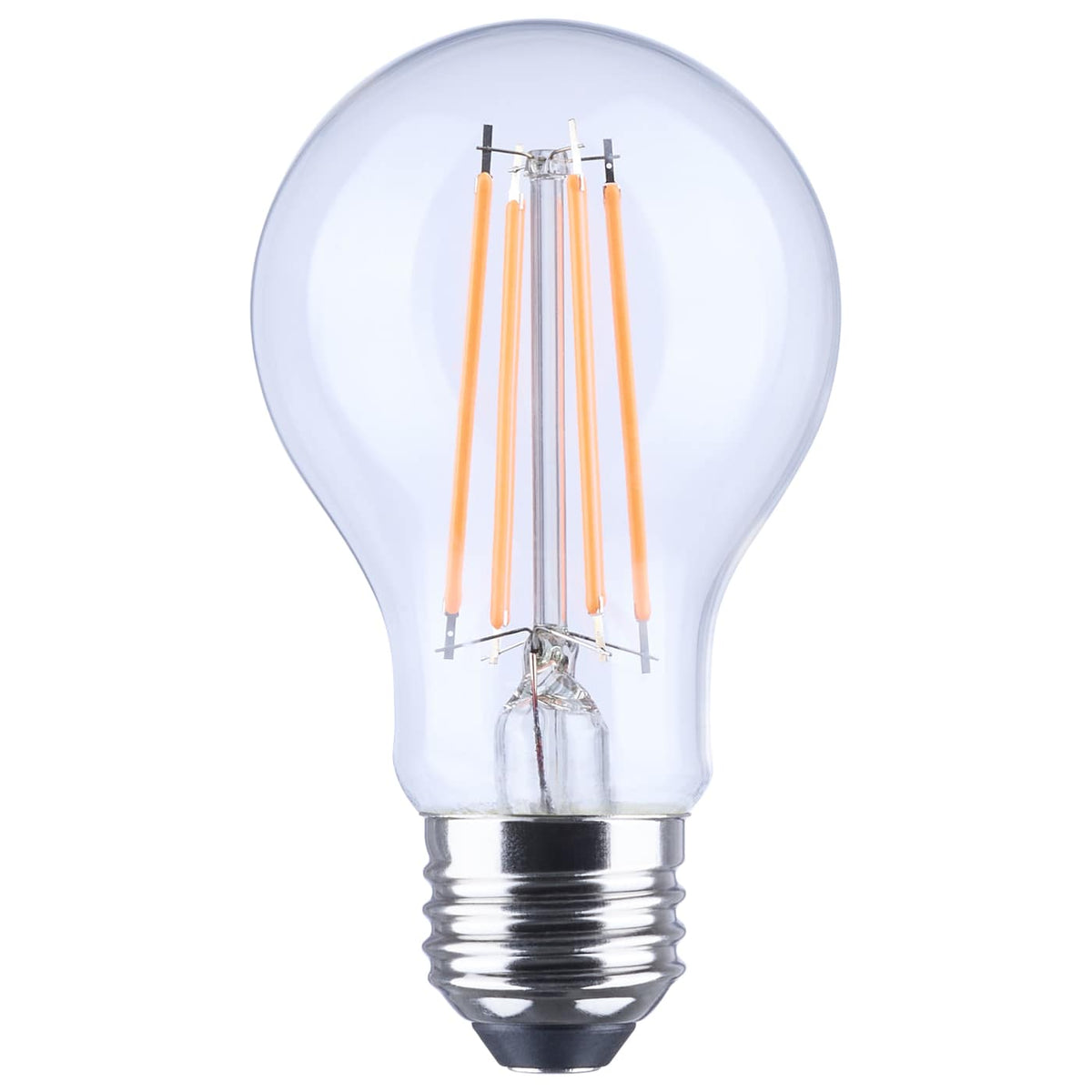 Satco S14385 8 Watt LED A19 Straight Filament Orange Light Glass 120 Volt 1-Pack