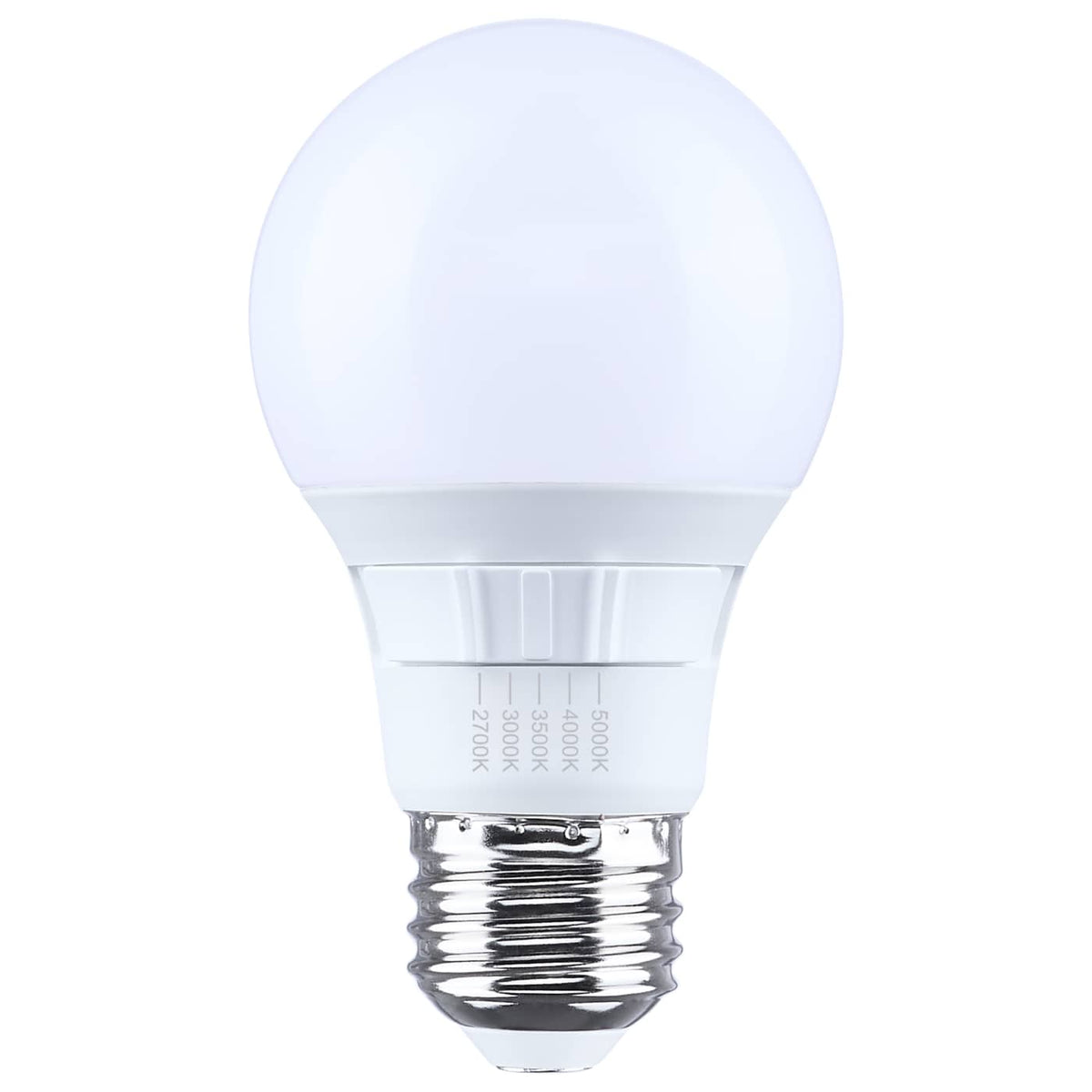 Satco S15192 6 Watt A19 LED 27K/30K/35K/40K/50K CCT 90 CRI Medium Base Plastic Dimmable 120 Volt