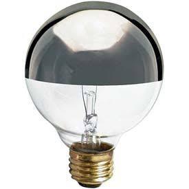 Satco S3861 40G25/SL 40W G25 Half Silver Chrome Light Bulb