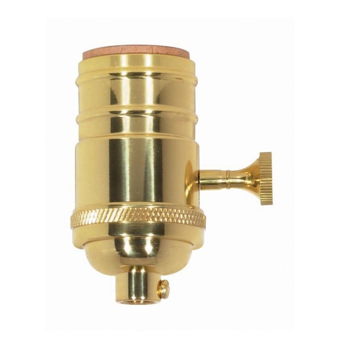 Satco 80-1430 3 Terminal (2 Circuit) Turn Knob Socket w/Matching Finish Removable Knob