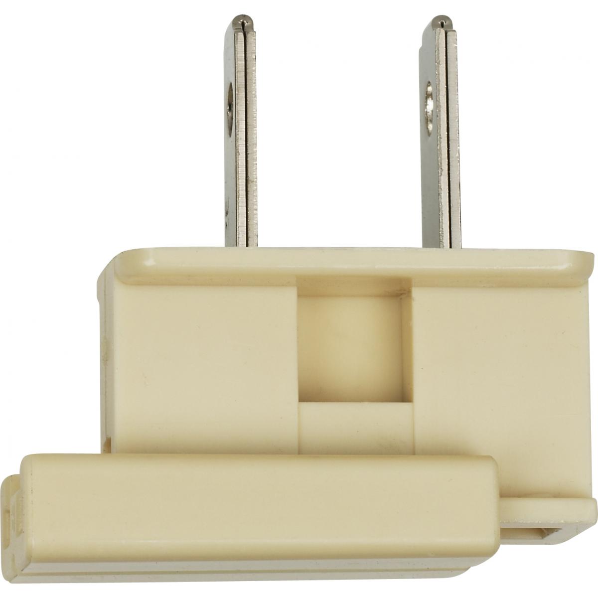 Satco 90-716 Slide Plug Polarized 18/2-SPT-1 8A-125V Ivory Finish