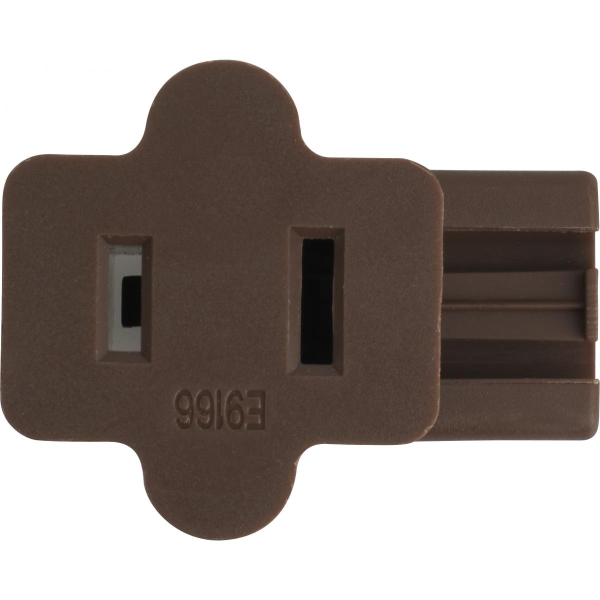 Satco 90-793 Female Slide Plug Polarized 18/2-SPT-1 6A-125V Brown Finish