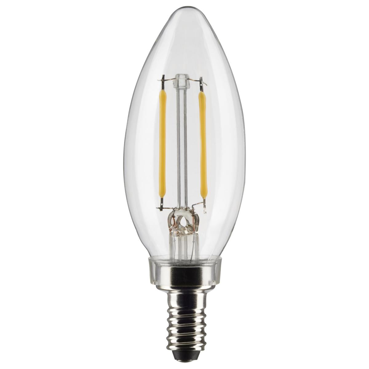 Satco S21266 4 Watt B11 LED; Clear; Candelabra base; 90 CRI; 3500K; 120 Volt