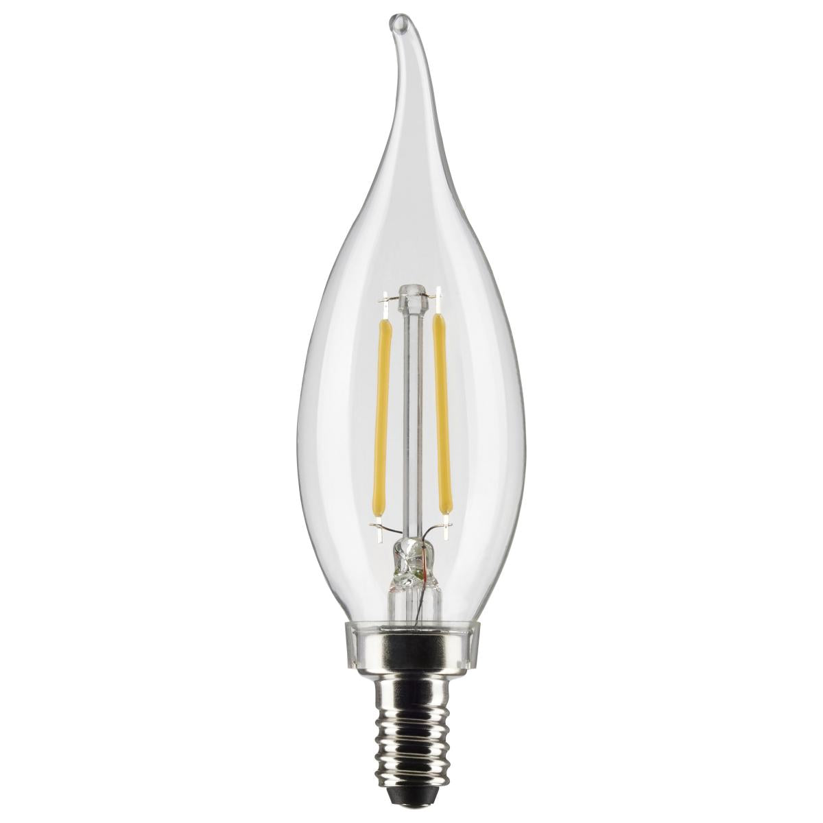 Satco S21298 4 Watt CA11 LED; Clear; Candelabra base; 90 CRI; 4000K; 120 Volt