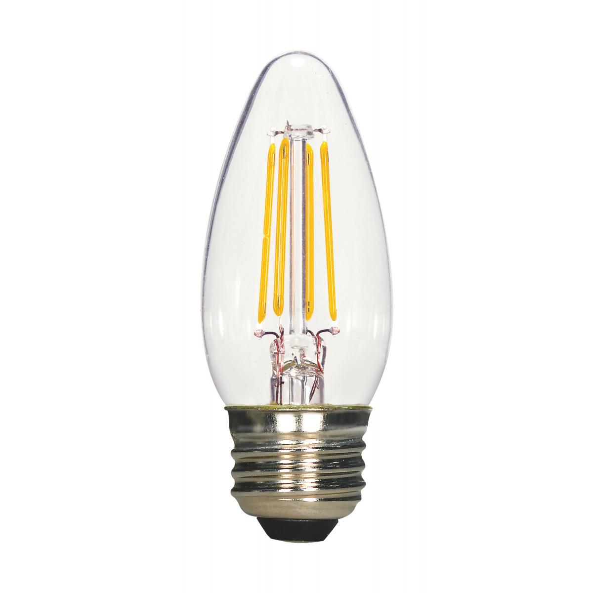 Replacement for Satco S21730 4.5 Watt B11 LED Clear Medium base 5000K 120 Volt 2-Card - NOW S21879