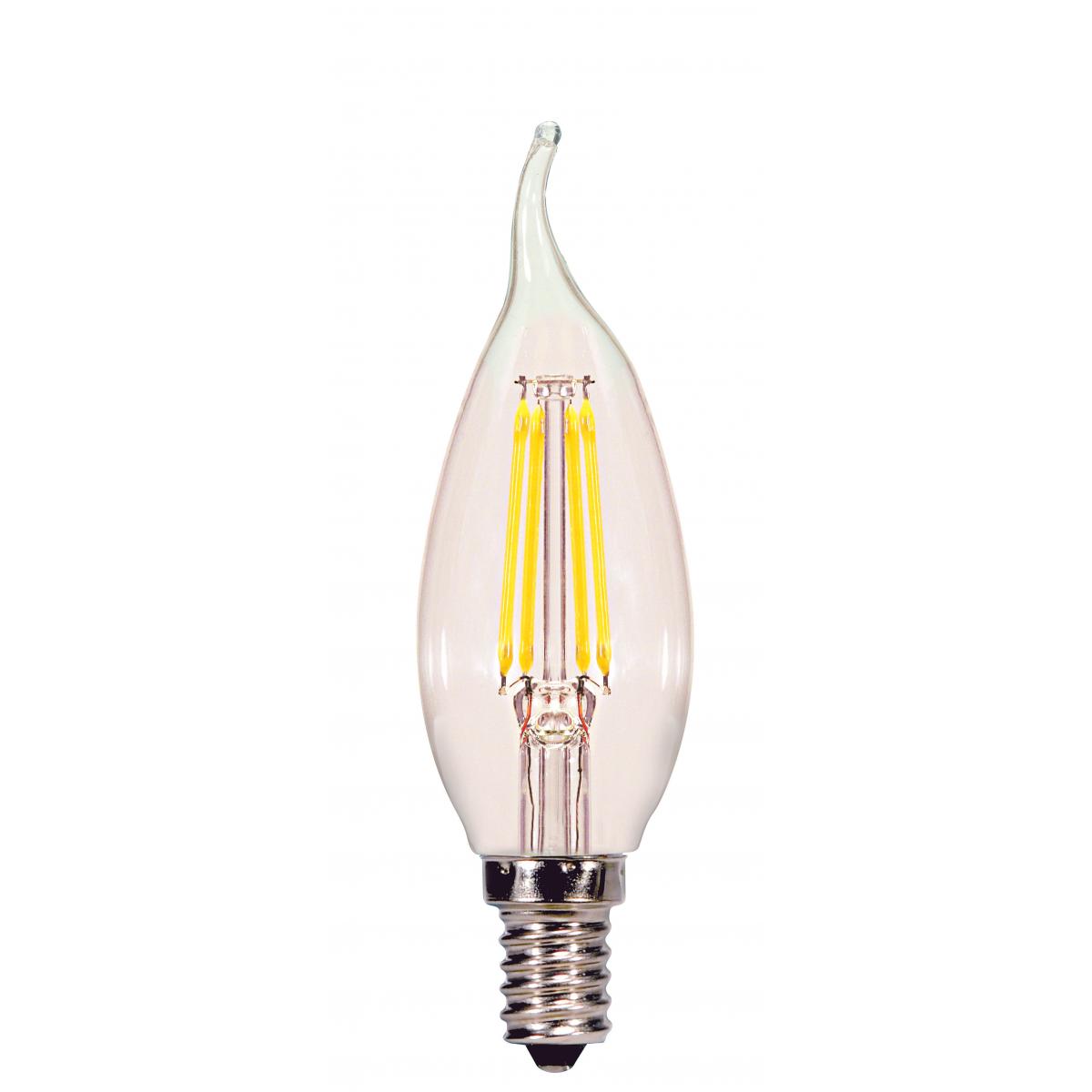 Replacement for Satco S8840 4W CFC/LED/40K/CL/120V 4 Watt CA11 LED Clear Candelabra E12 base 4000K 120 Volt - NOW S21298