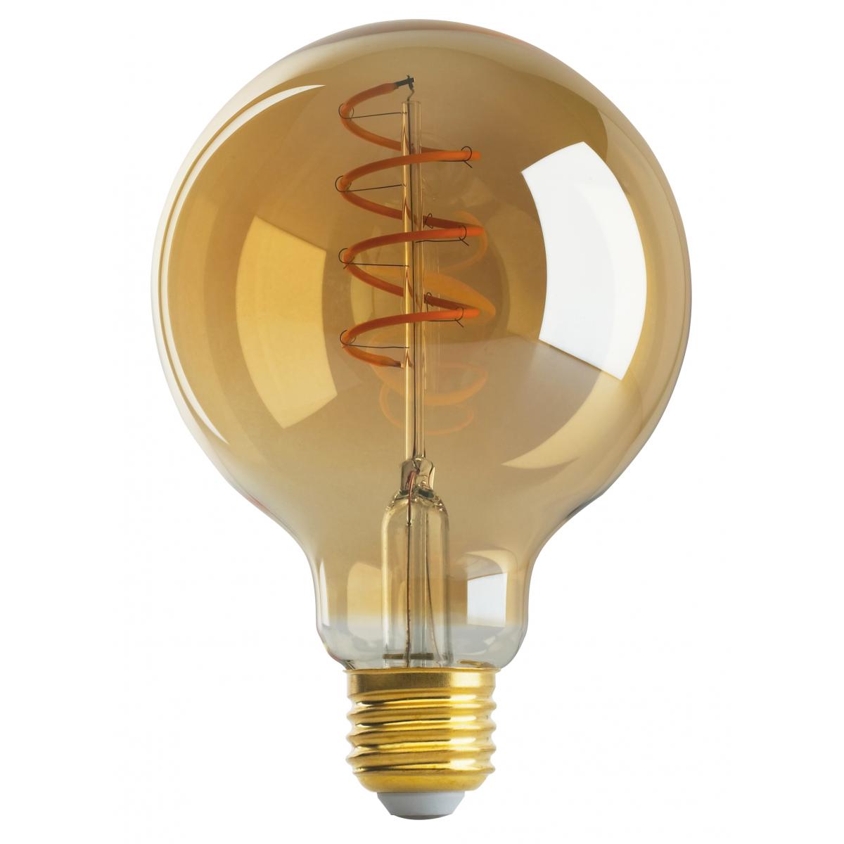 Satco S9968 4.5G30/SPIRAL/LED/AMB/120V 4.5 Watt G30 LED Amber Medium base 2000K 240 Lumens 120 Volt