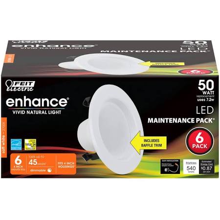 Feit LEDR4/927CA 7.2W 4" Round LED Downlight Dimmable