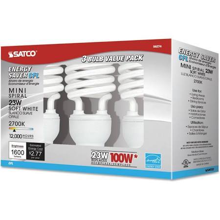 Replacement for Satco S6275 23T2/E26/4100K/120V 23W CFL E26 4100K - NOW LED ONLY