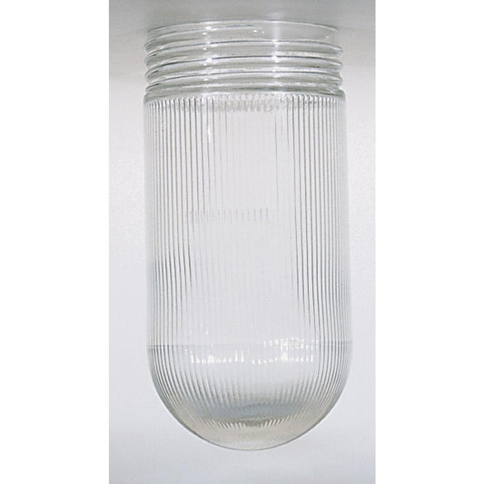 Satco 50-547 Clear Ribbed Glass Jelly Jar Shade Diameter 3-11/32 inch Screw Fitter 3-11/64 inch Height 6-15/16 inch