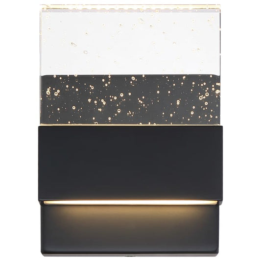 Satco 62-1511 ELLUSION LED SMALL WALL SCONCE Ellusion LED Small Wall Sconce 15W Matte Black Finish with Seeded Glass
