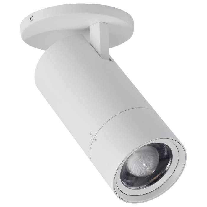 Satco 62-3505 30 Watt Beam Adjustable LED Monopoint 27K/3K/35K/4K/5K CCT Selectable 20-50 Degree Beam Angle White Finish 120 Volt