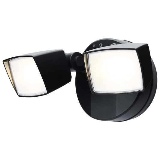 Satco 65-996 LED Security Light Dual Head Field Selectable Black Finish