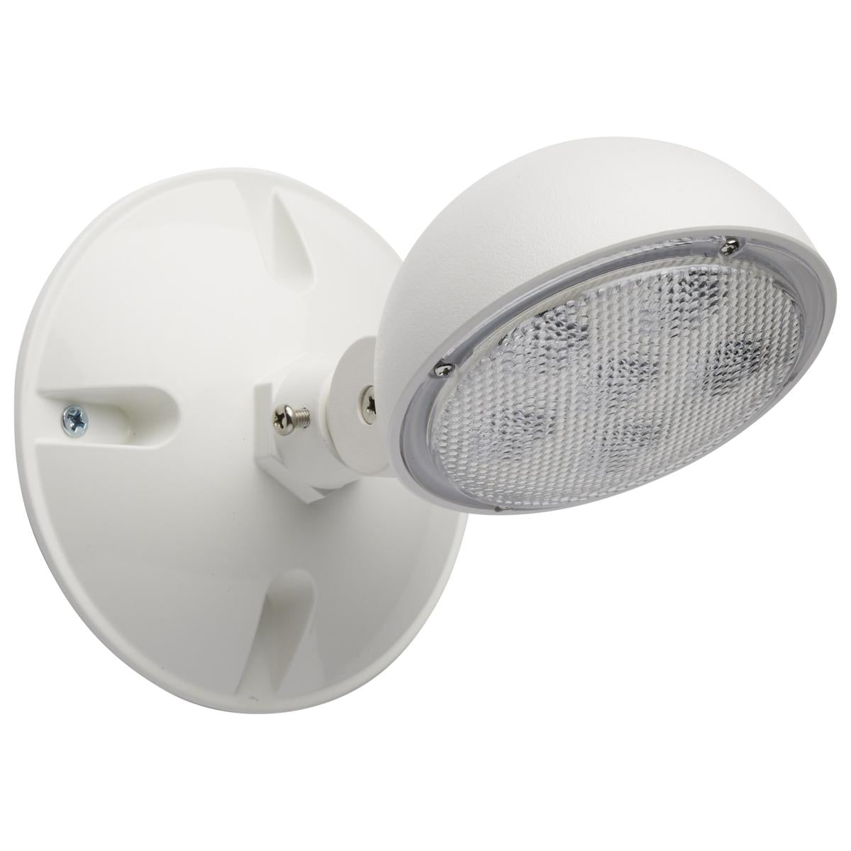 Satco 67-142 REMOTE EMERG LIGHT WP SV Remote Emergency Light; 0.75 Watt; Weatherproof Low Power Single Head; White Finish; 3.6 Volt