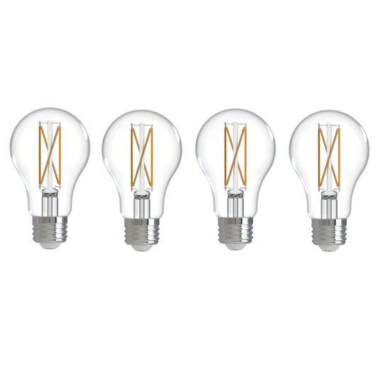 Bulbrite 776228 LED7A19/40K/FIL/D/B/2/4P 7.6W A19 E26 120V 4000K - 4 PACK