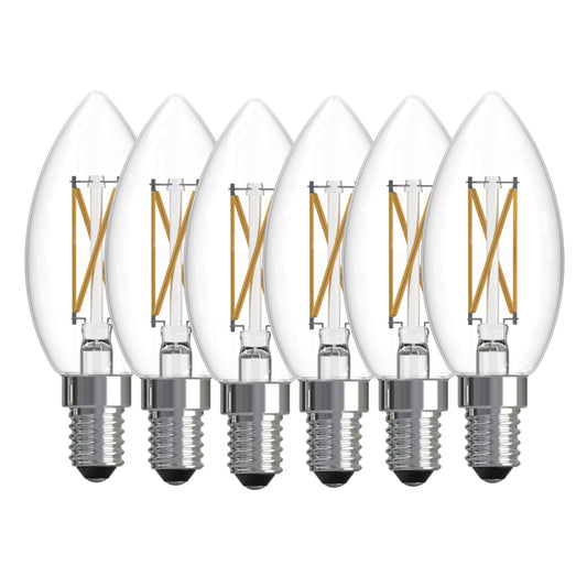 Bulbrite 776234 LED5B11/40K/FIL/D/B/2/6P 5.1W B11 E12 120V 4000K - 6 PACK