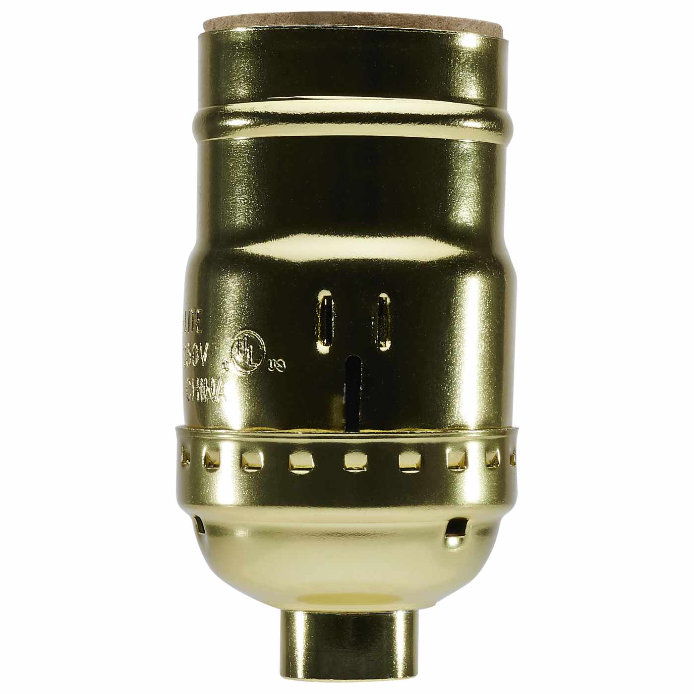 Satco 80-1669 Standard Keyless Socket 1/8 IPS Aluminum Brite Gilt Finish 660W 250V
