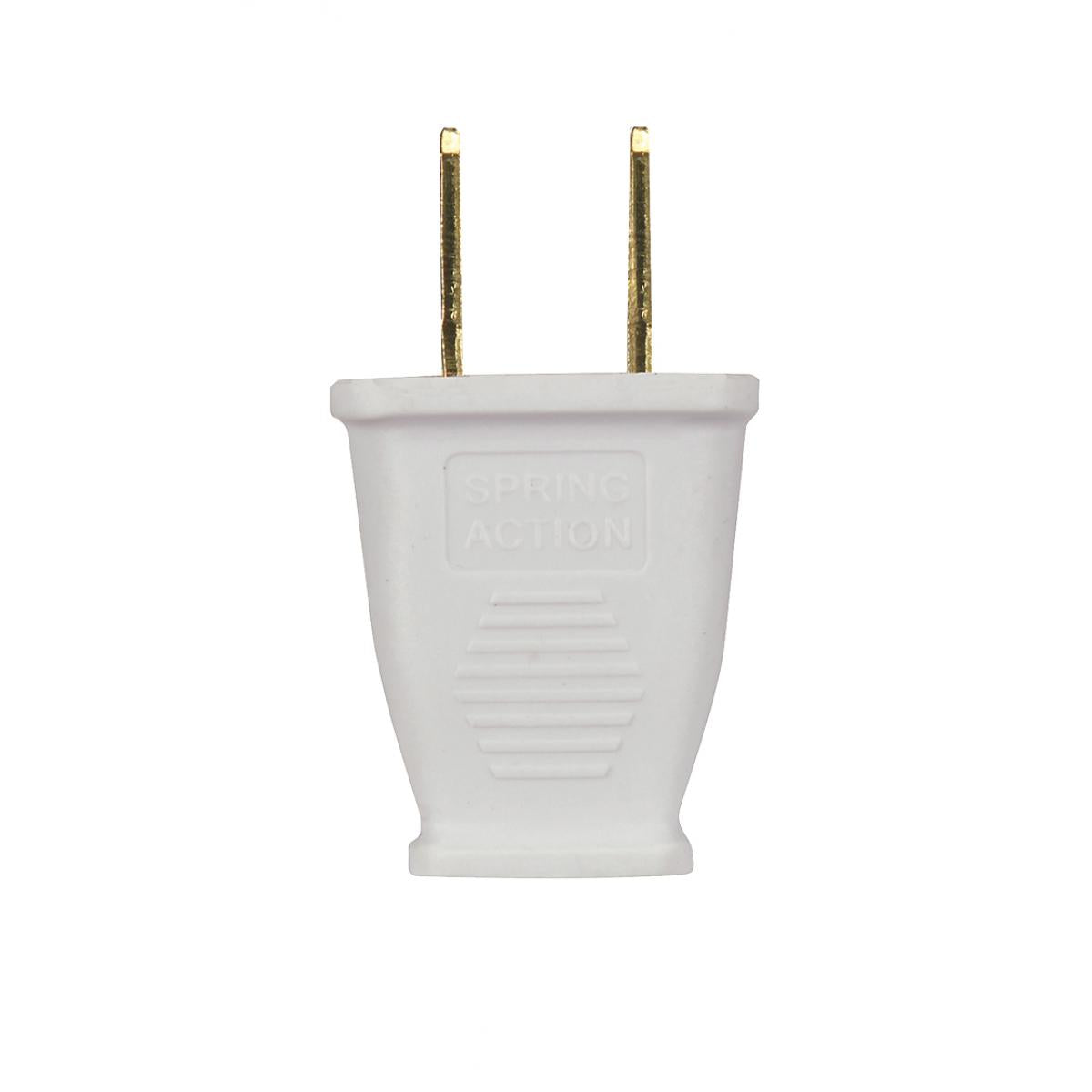 Satco 80-2410 Polarized Plug White 2 Pole 2 Wire 15A 125V