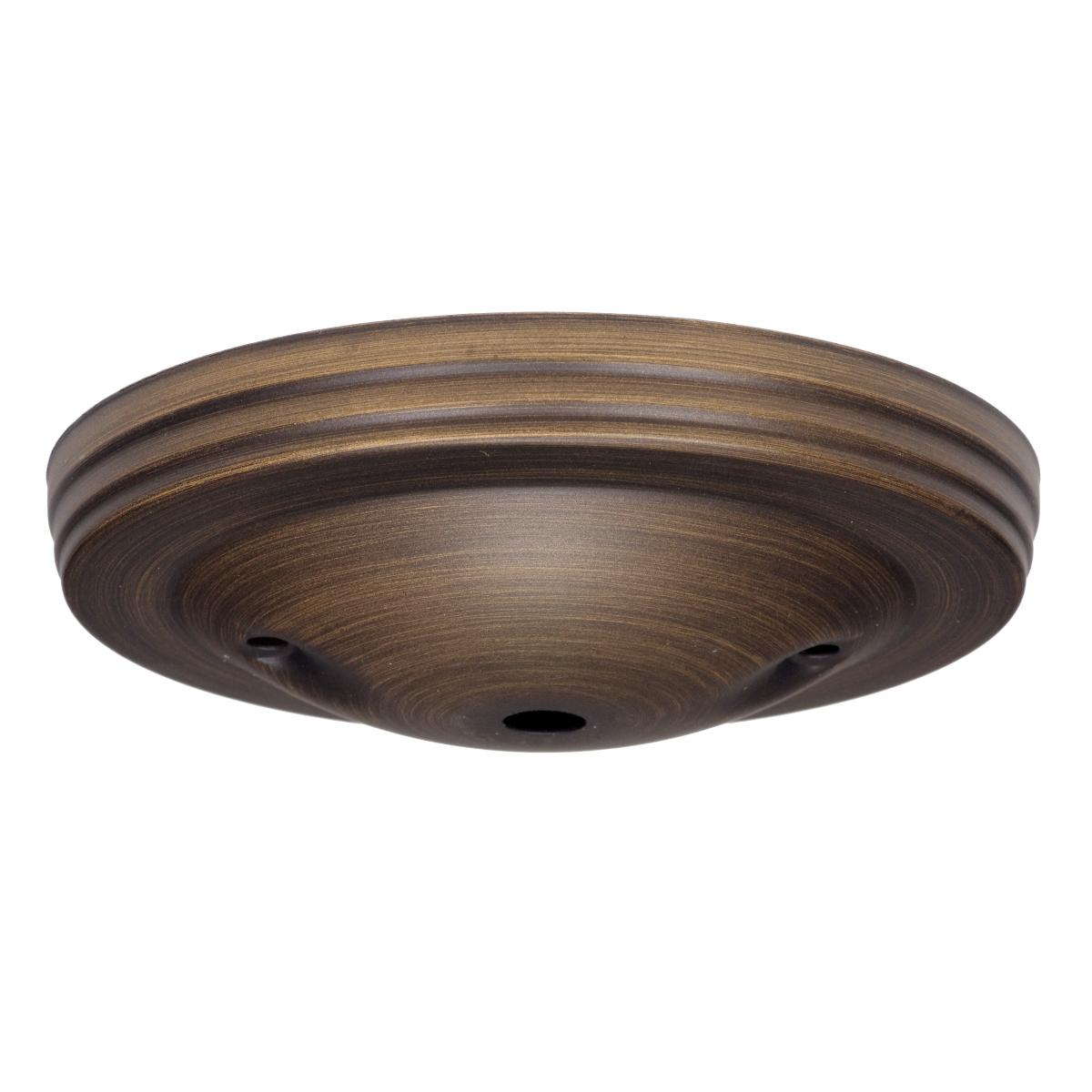 Satco 90-1891 Smooth Canopy Kit And Matching Hardware Dark Antique Brass Finish 5" Diameter 7/16" Center Hole 2-8/32 Bar Holes