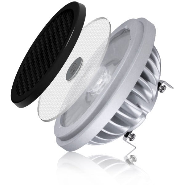 Soraa SNAP 4 inch 40 degree louver shown in the SNAP system above an LED lamp