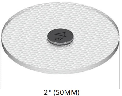 Soraa AC-GE-1025-00-S1 SNAP 2 inch linear beam spreader 10 x 25 degree lens with diameter measurement