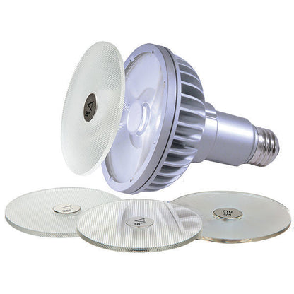 Soraa SNAP 4 inch circular beam spreader accessories shown with LED lamp