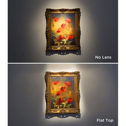 Before and after artwork comparison using Soraa SNAP 4 inch Flat Top lens