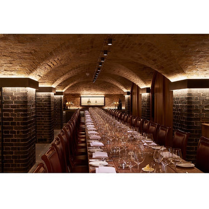 Wine cellar lighting using Soraa SNAP 4 inch circular beam spreader 60 degree lens