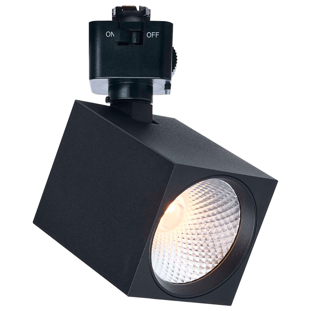Satco JH5055 8 Watt LED Track Head  2700K/3000K/3500K/4000K/5000K CCT Selectable  Dim to Warm  J Style  48 Degree Beam Angle  120 Volt  Black  Square