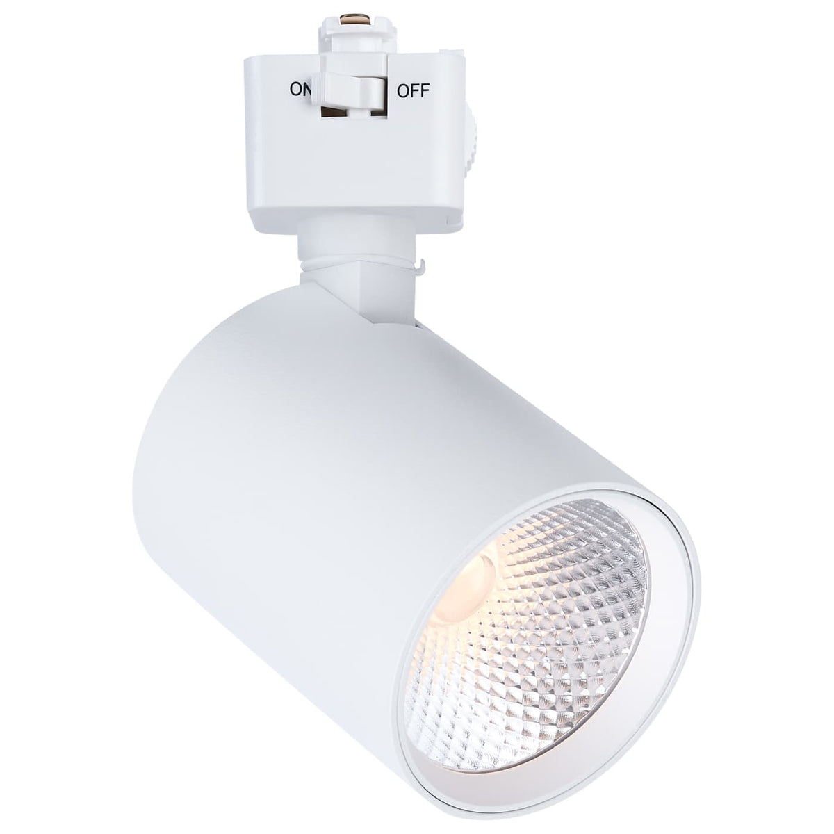 Satco JH5064 8 Watt LED Track Head  2700K/3000K/3500K/4000K/5000K CCT Selectable  Dim to Warm  J Style  48 Degree Beam Angle  120 Volt  White  Round