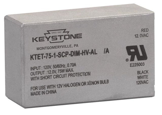 KEYSTONE KTET-75-1-SCP-DIM-HV-AL Halogen Transformer 75W 12V