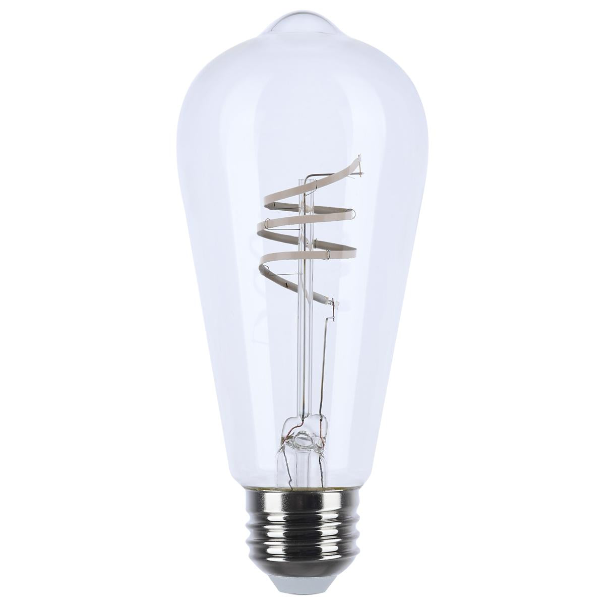 Satco S10520 6ST19/CL/LED-GF/COIL/927/1CD 6 Watt LED; Reminiscent; Flex Gray Coil Filament; ST19; Medium Base; 2700K CCT; Clear; 120 Volt
