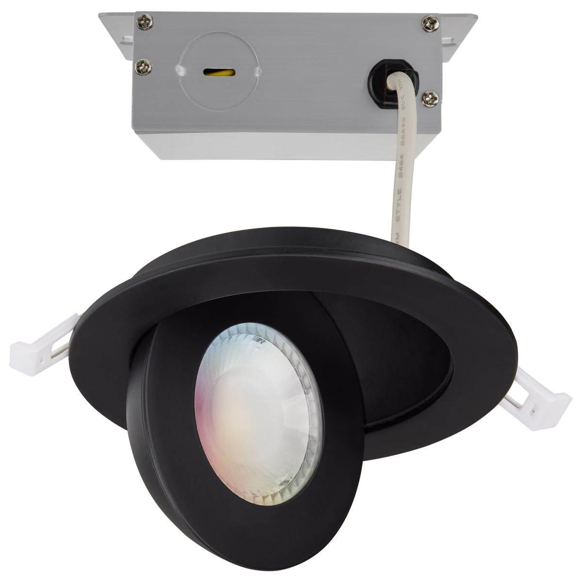 Satco S11294 9 Watt LED Gimbaled Downlight 4 Inch RGB & Tunable White Round Starfish IOT Black Finish 650 Lumens 120-277 Volt