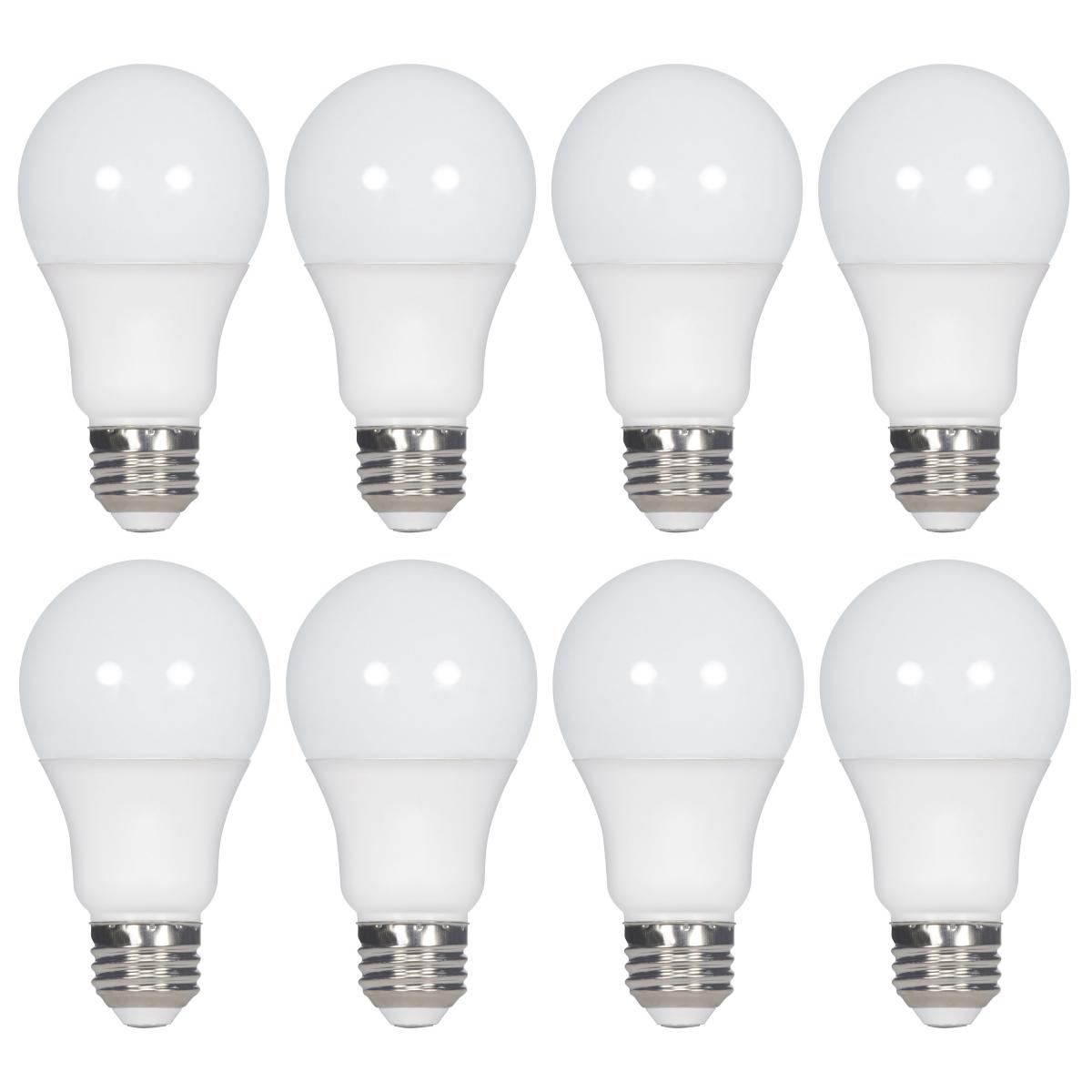 Satco S11460 9 Watt A19 LED 2700K Non-Dimmable E26 80 CRI 8-pack