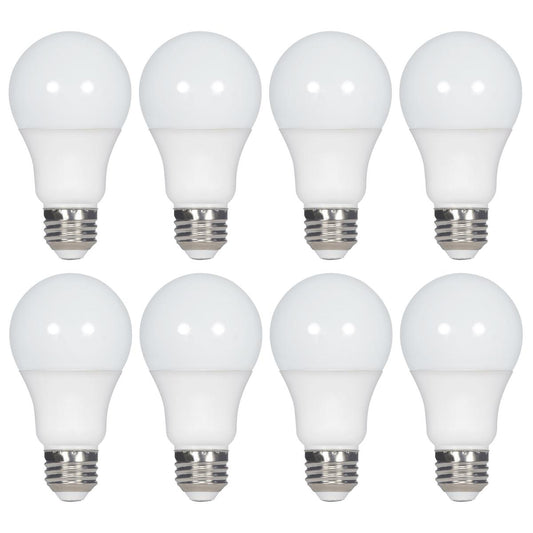 Satco S11461 9 Watt A19 LED 5000K Non-Dimmable E26 80 CRI 8-pack